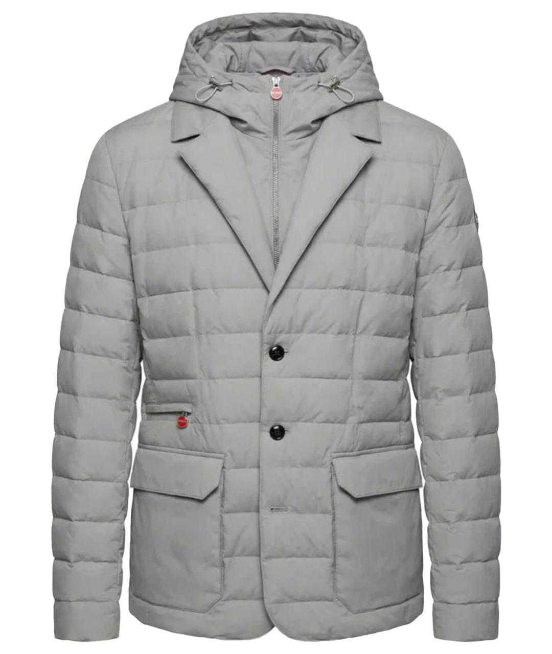 KITON Серый полиэстеровый пуховик, фото 1