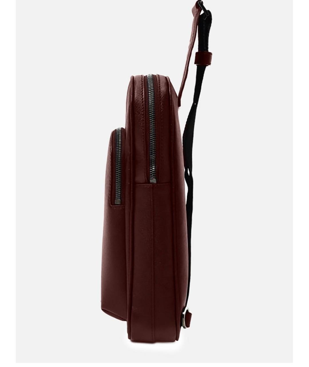 KITON Бордовый кожаный рюкзак, фото 4