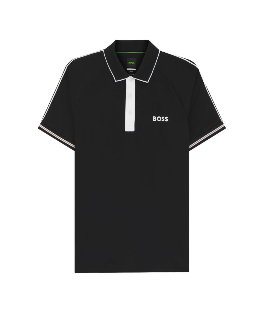 HUGO BOSS Черное поло с коротким рукавом, фото 1