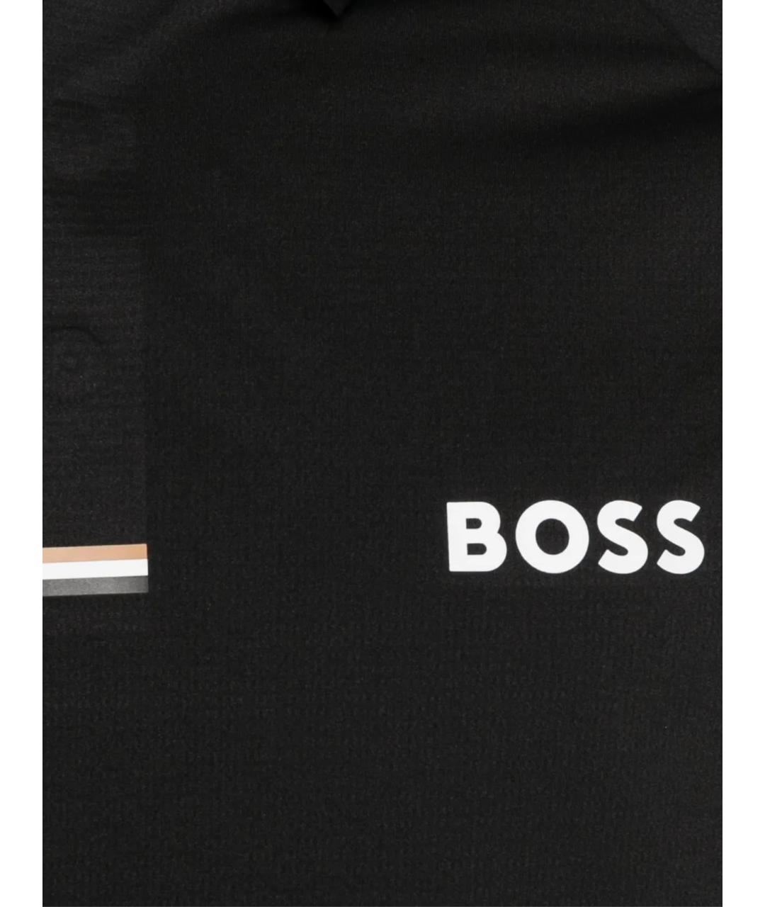 HUGO BOSS Черное поло с коротким рукавом, фото 2