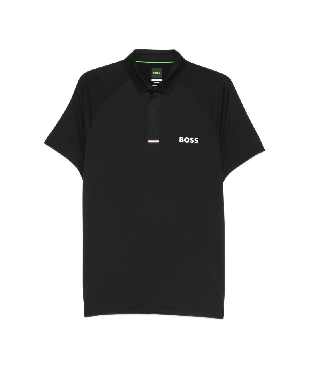 HUGO BOSS Черное поло с коротким рукавом, фото 1