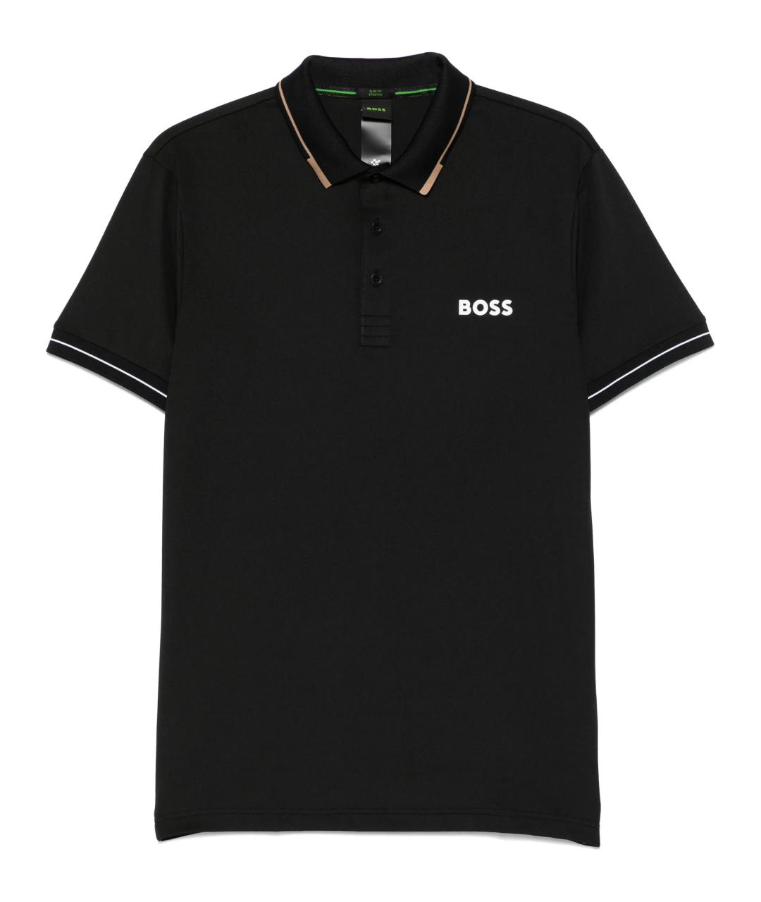 HUGO BOSS Черное поло с коротким рукавом, фото 1