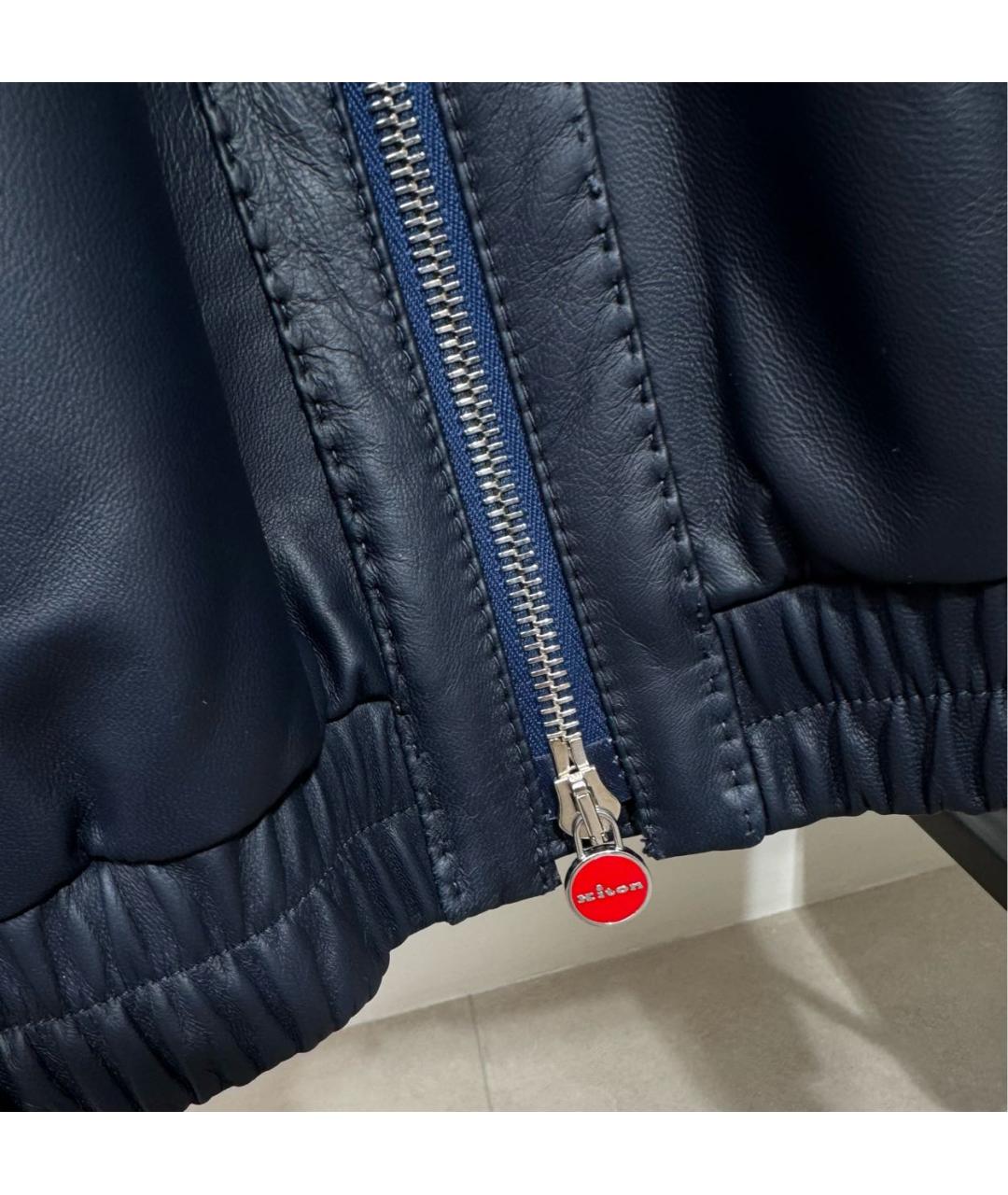 KITON Синяя кожаная куртка, фото 5