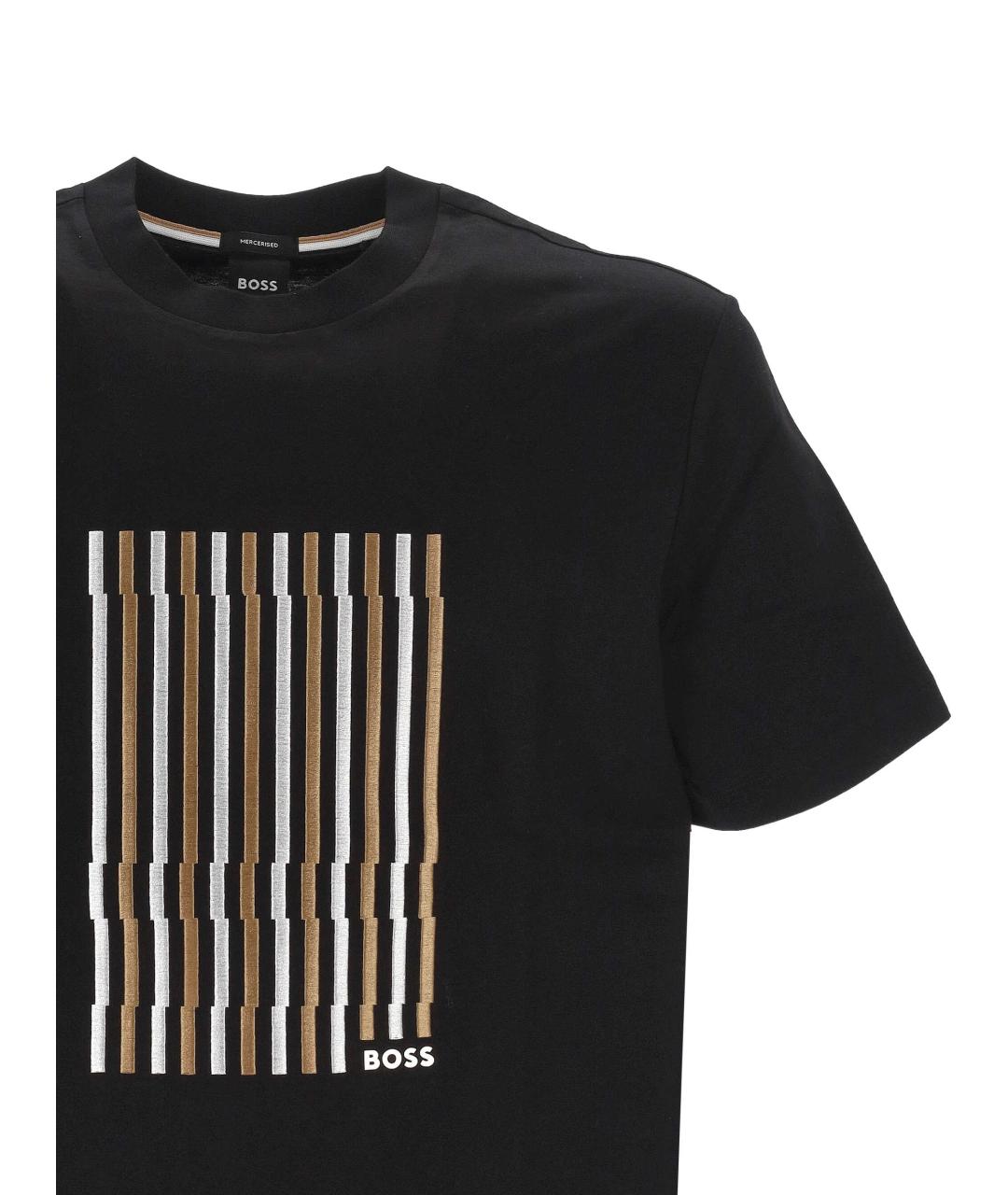 HUGO BOSS Черная хлопковая футболка, фото 2