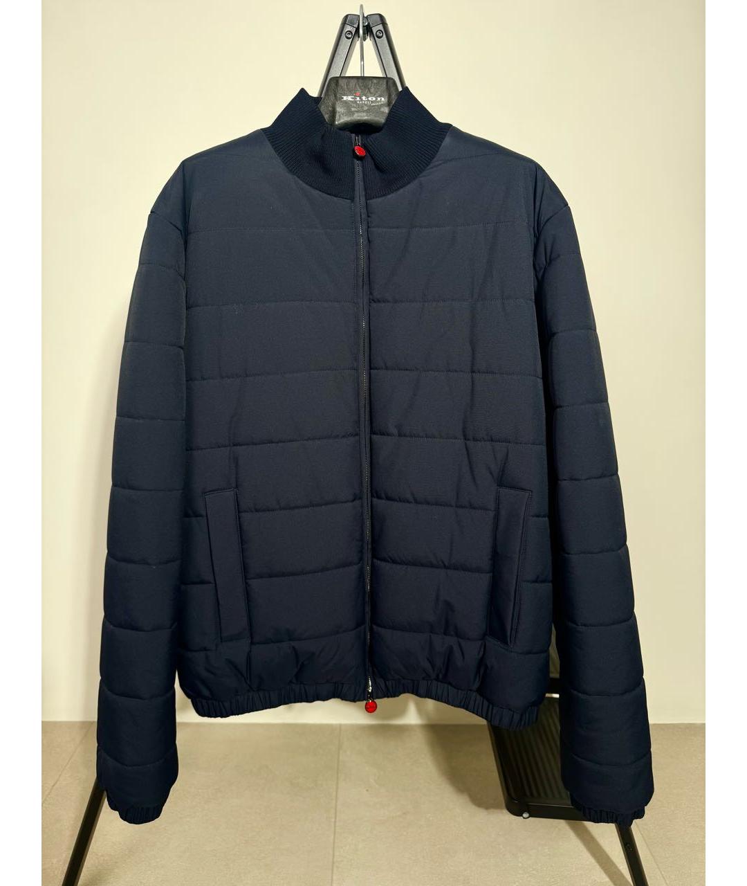 KITON Синий полиэстеровый пуховик, фото 2