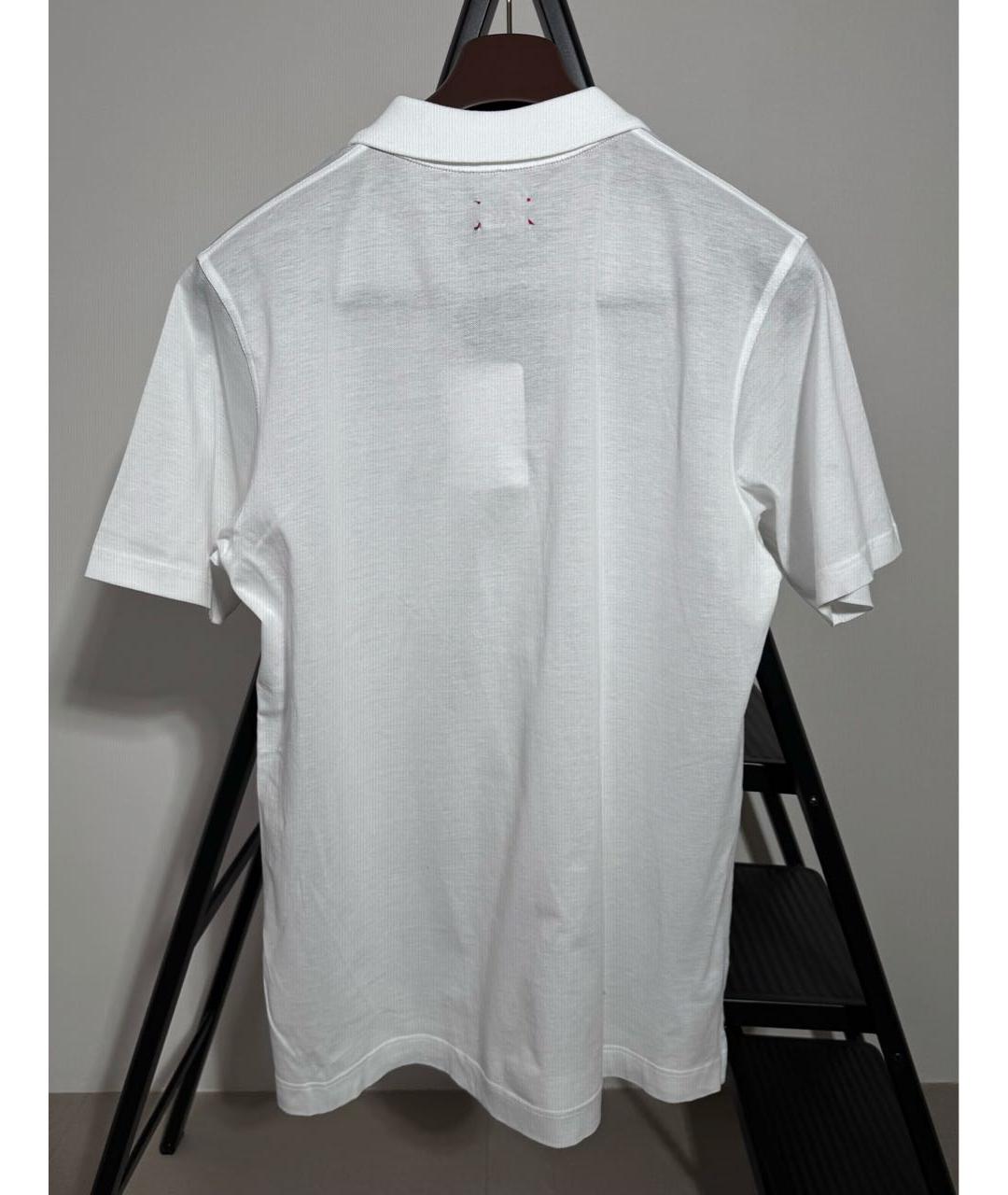 KITON Белое хлопковое поло с коротким рукавом, фото 2