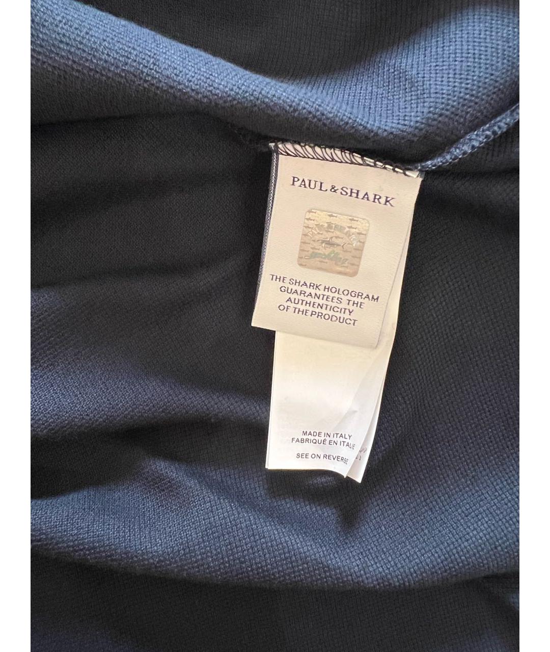 PAUL & SHARK Темно-синее хлопковое поло с коротким рукавом, фото 8