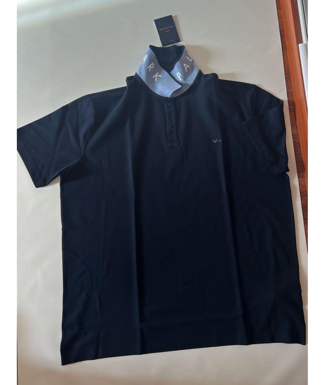 PAUL & SHARK Темно-синее хлопковое поло с коротким рукавом, фото 6