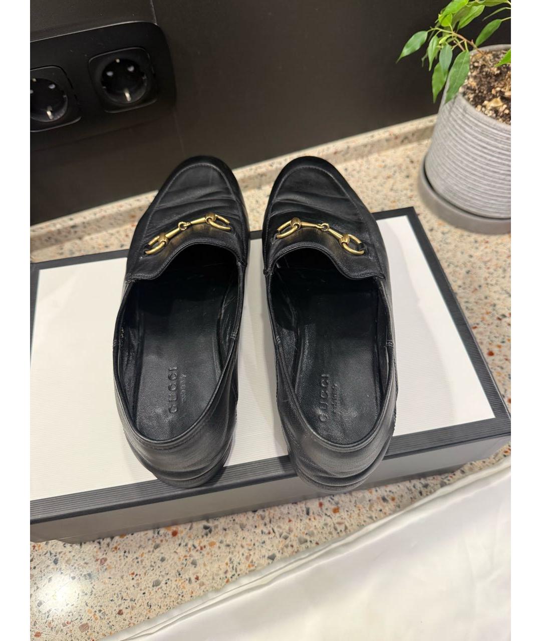 GUCCI Черные кожаные лоферы, фото 3