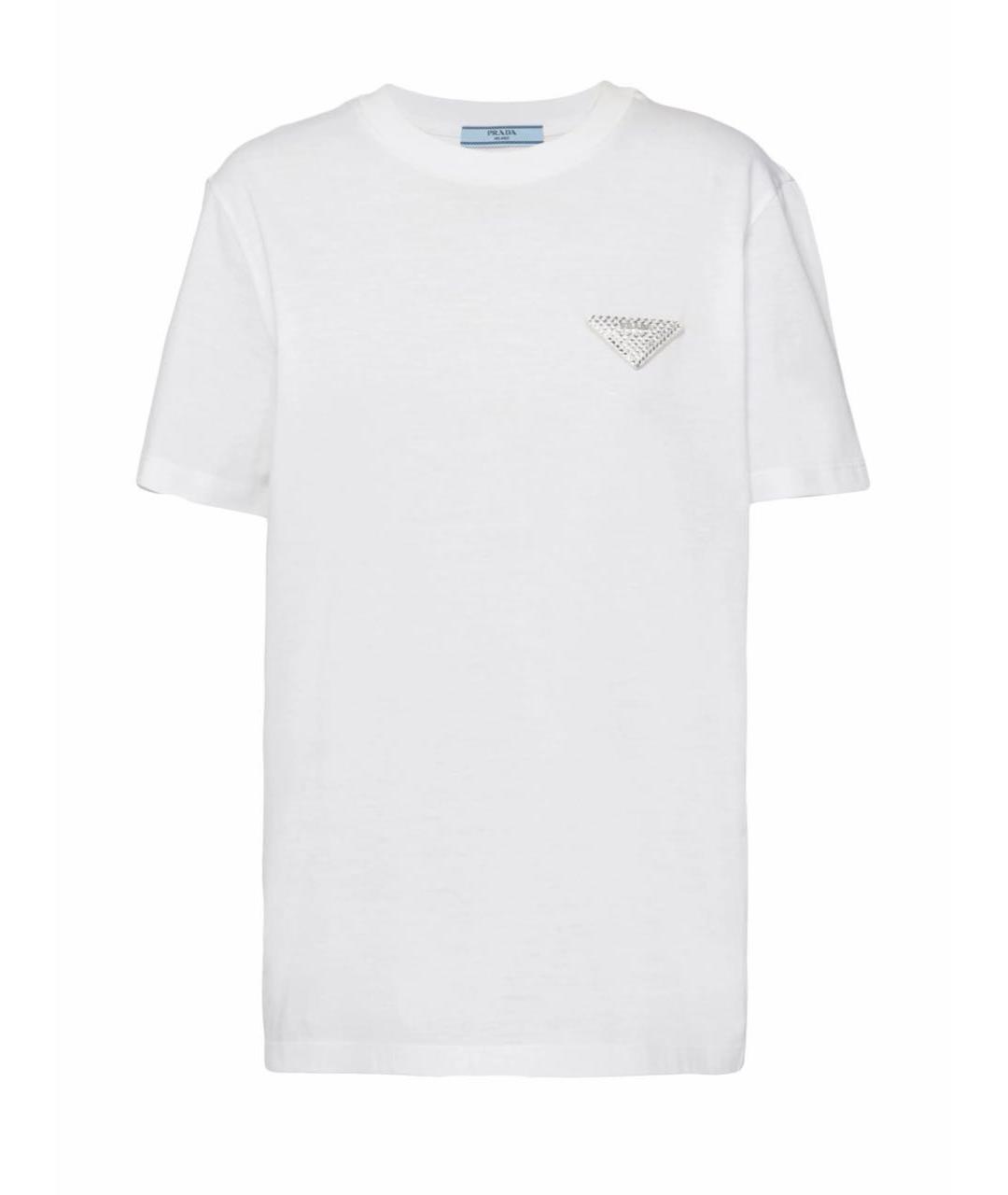 PRADA Белая хлопковая футболка, фото 7