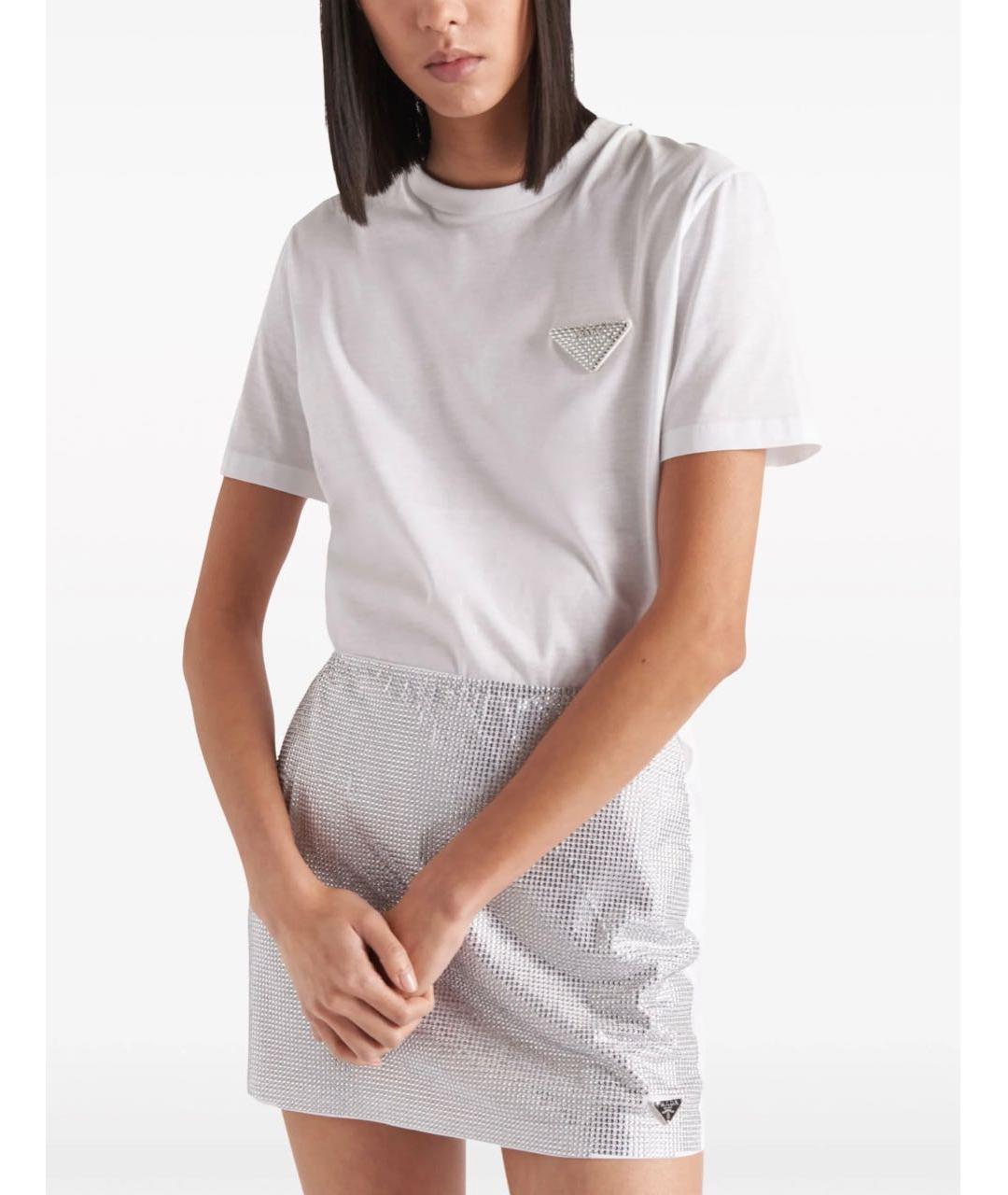 PRADA Белая хлопковая футболка, фото 2