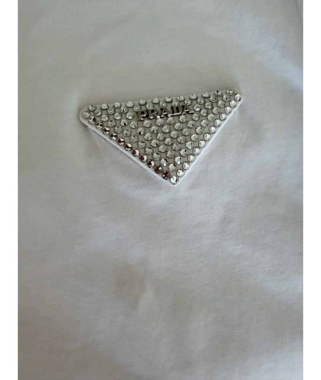 PRADA Белая хлопковая футболка, фото 4