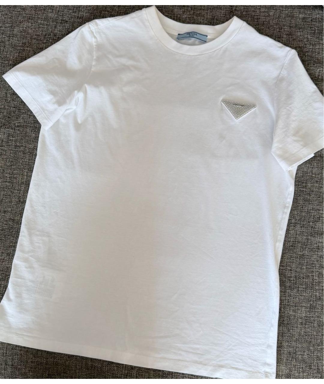 PRADA Белая хлопковая футболка, фото 3