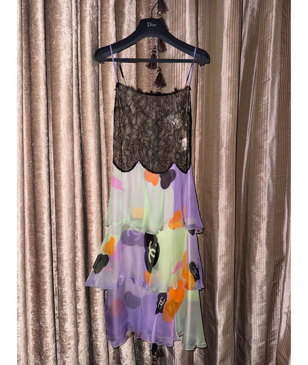 CHANEL Мульти шелковый сарафан, фото 9