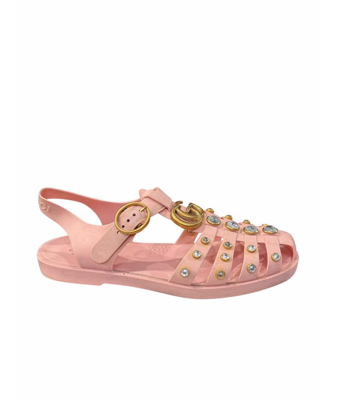 GUCCI Розовые резиновые сандалии, фото 1