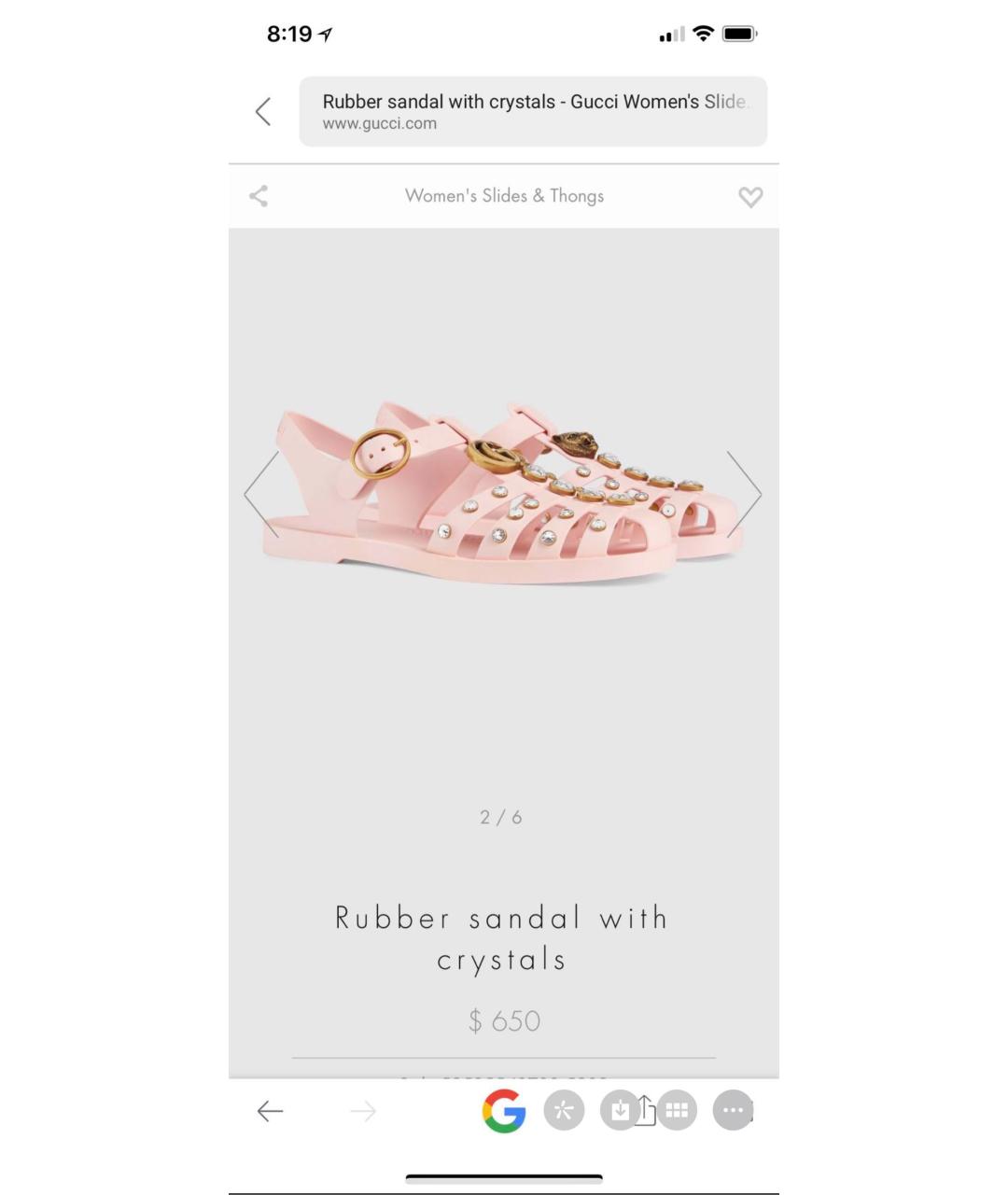 GUCCI Розовые резиновые сандалии, фото 7