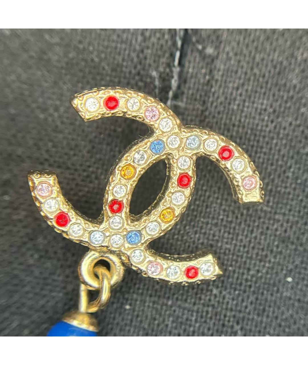 CHANEL Золотые металлические серьги, фото 3