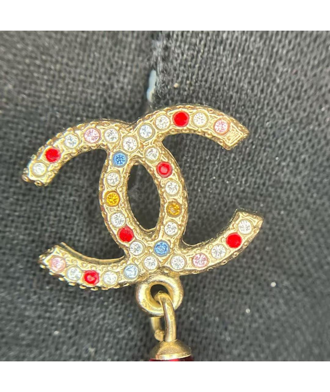 CHANEL Золотые металлические серьги, фото 4