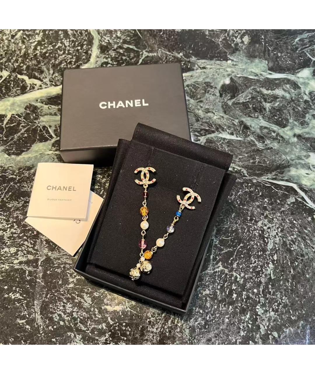 CHANEL Золотые металлические серьги, фото 2