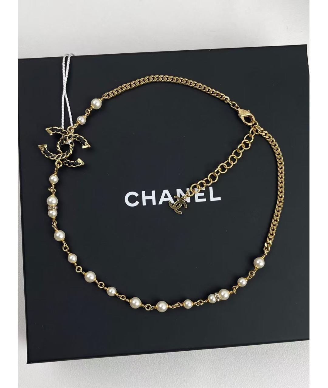 CHANEL Золотое металлическое колье, фото 2
