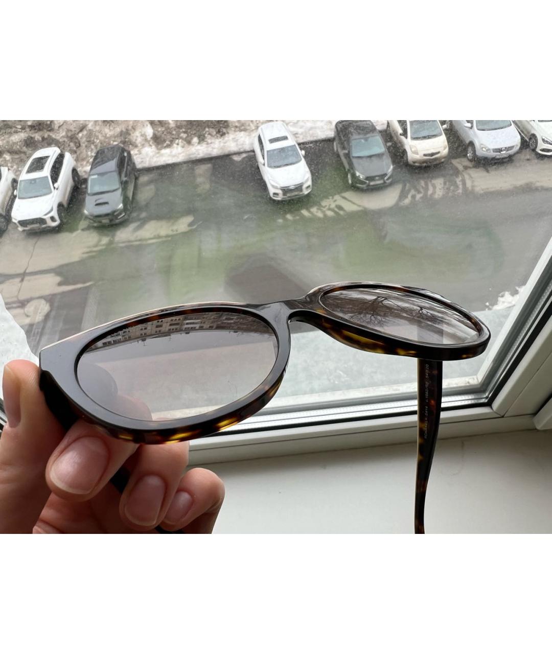 CHANEL Коричневые пластиковые солнцезащитные очки, фото 6