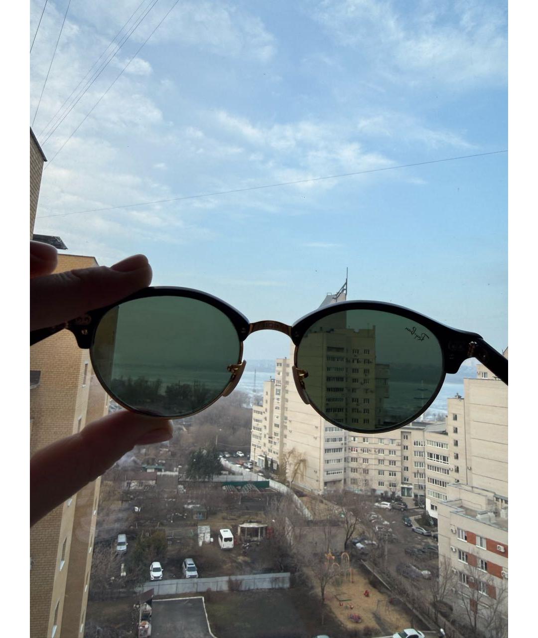 RAY BAN Черные пластиковые солнцезащитные очки, фото 8