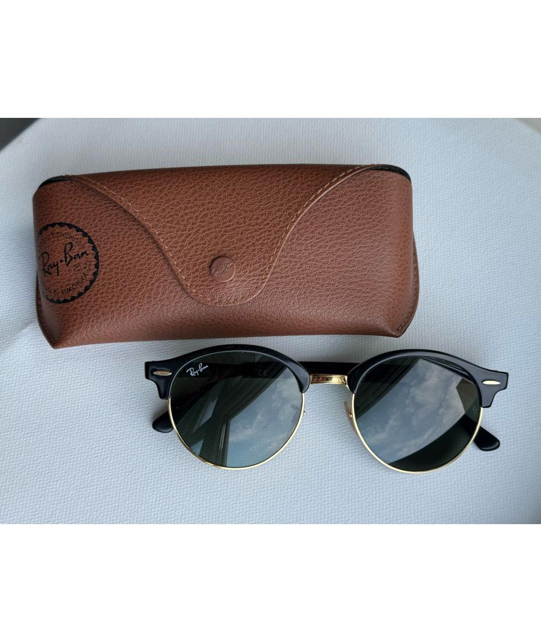 RAY BAN Черные пластиковые солнцезащитные очки, фото 4