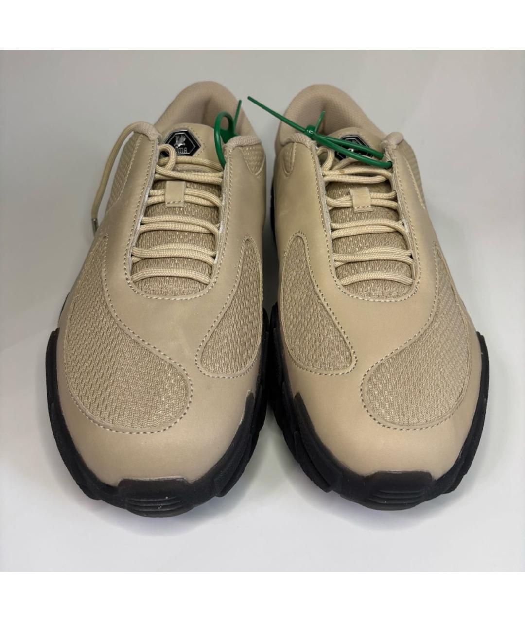 PUMA Бежевые кожаные низкие кроссовки / кеды, фото 9