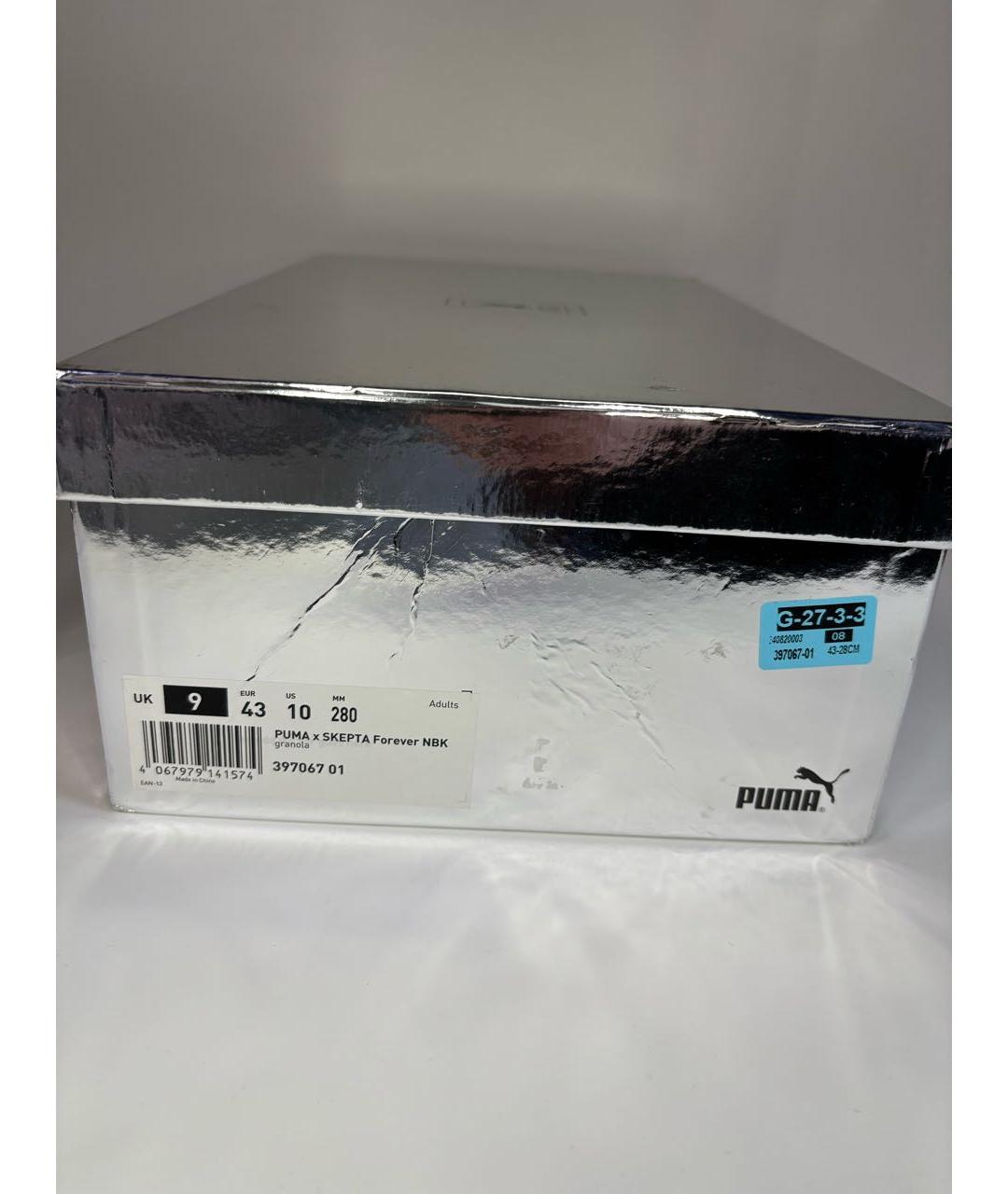 PUMA Бежевые кожаные низкие кроссовки / кеды, фото 8