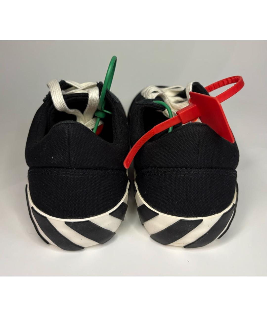 OFF-WHITE Черные текстильные низкие кроссовки / кеды, фото 4