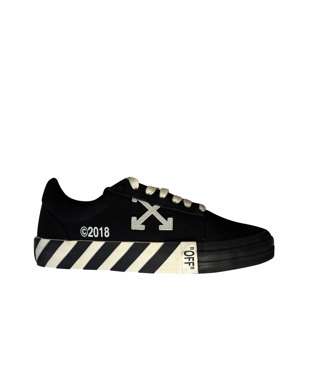 OFF-WHITE Черные текстильные низкие кроссовки / кеды, фото 1