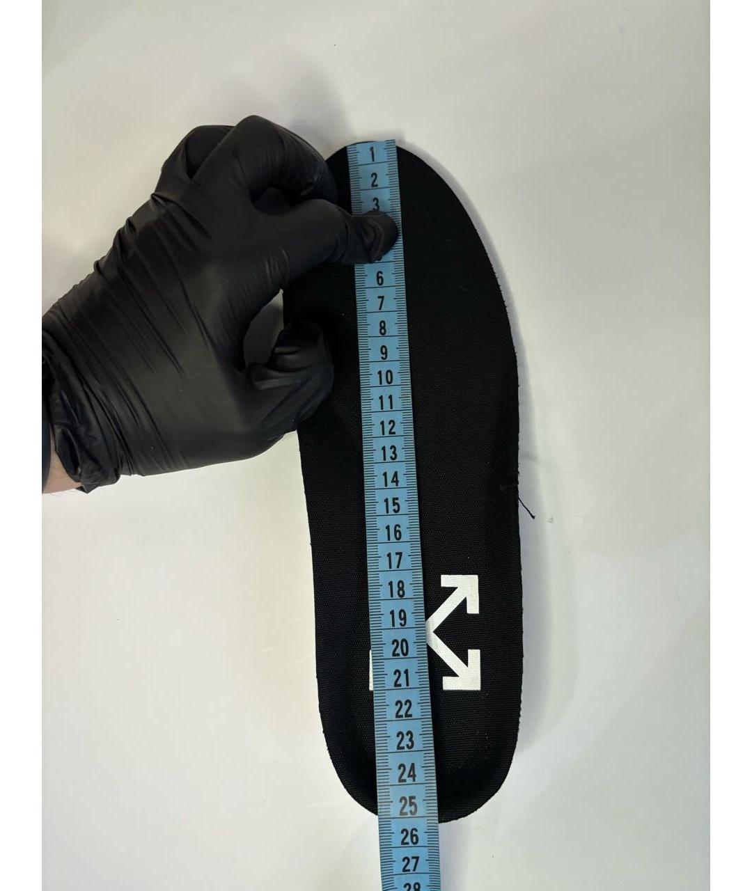 OFF-WHITE Черные текстильные низкие кроссовки / кеды, фото 8