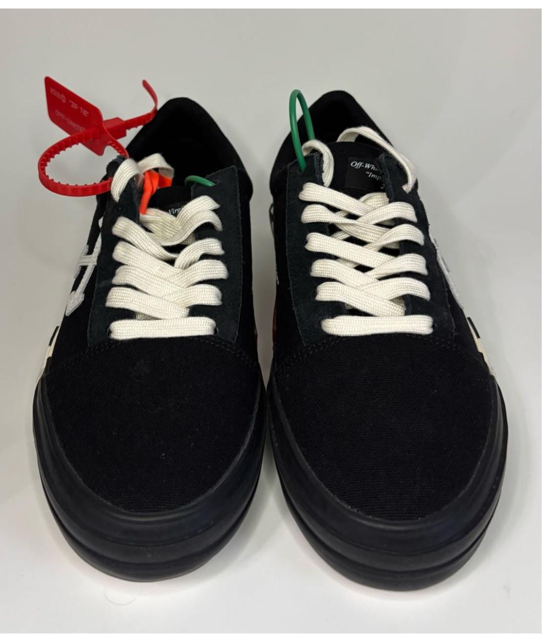 OFF-WHITE Черные текстильные низкие кроссовки / кеды, фото 9