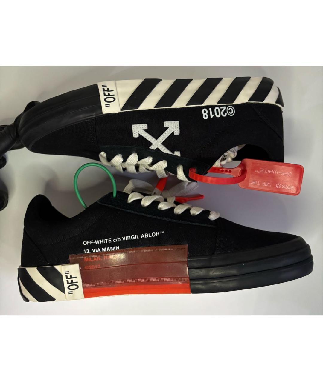 OFF-WHITE Черные текстильные низкие кроссовки / кеды, фото 3