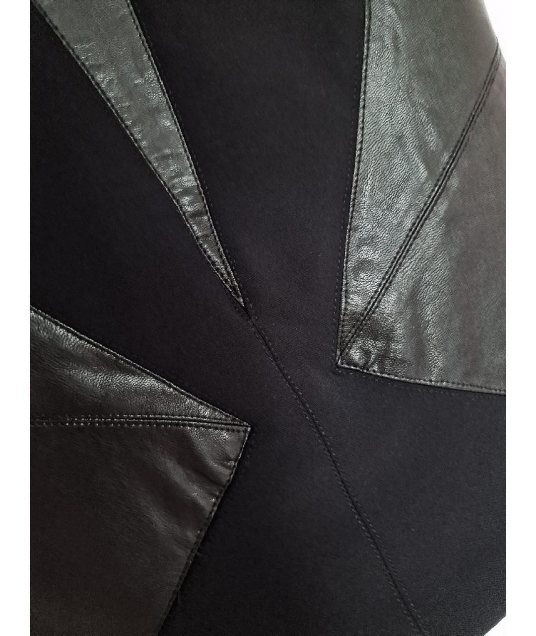 ELISABETTA FRANCHI Черное кожаное вечернее платье, фото 8