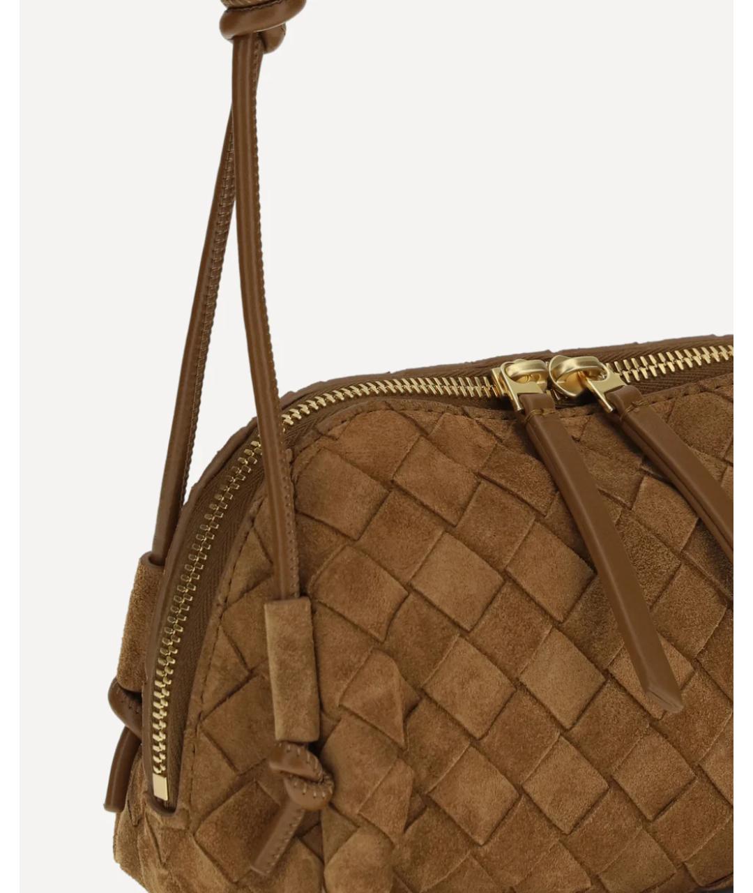BOTTEGA VENETA Коричневая замшевая сумка через плечо, фото 3