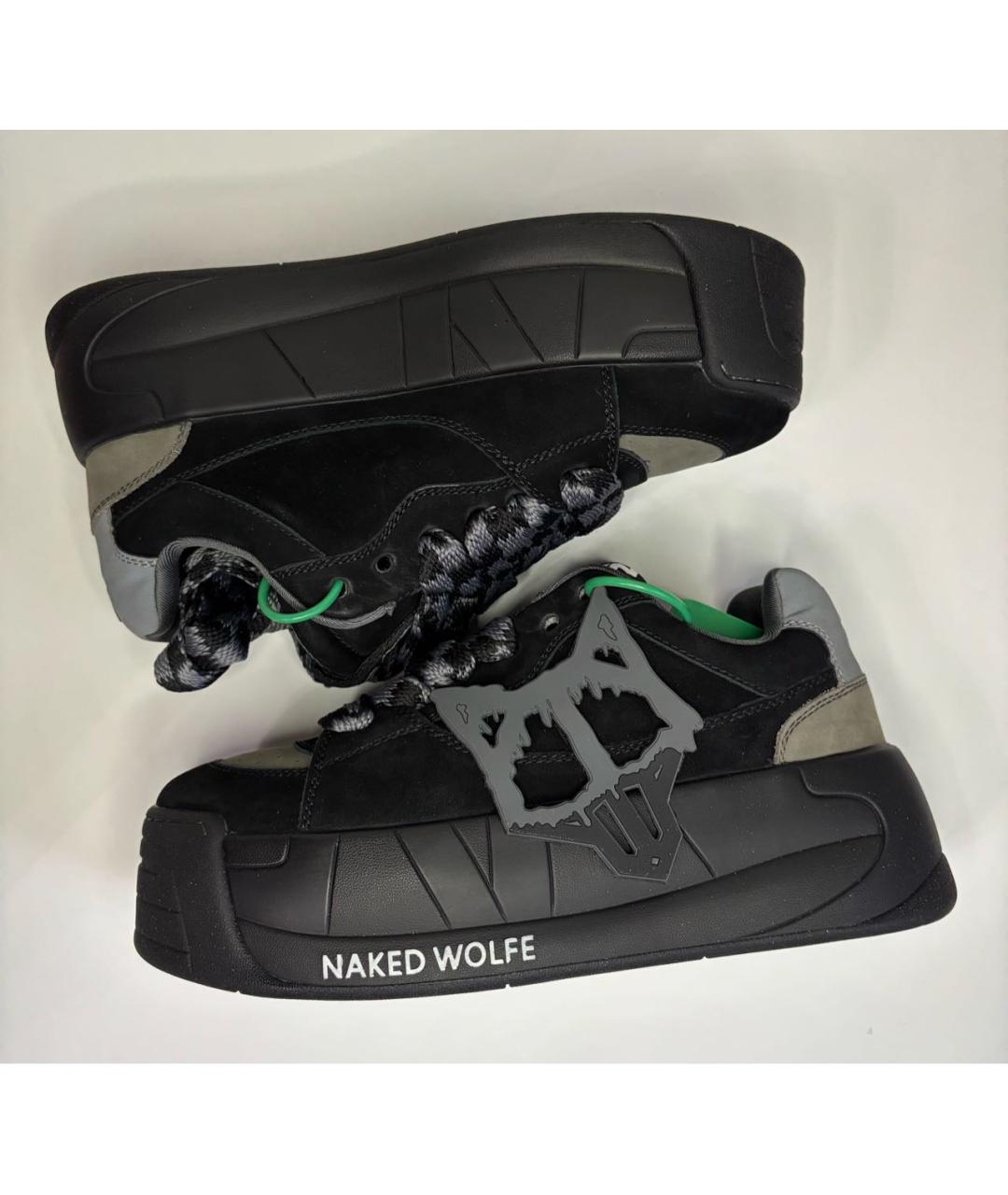 NAKED WOLF Черные низкие кроссовки / кеды, фото 2