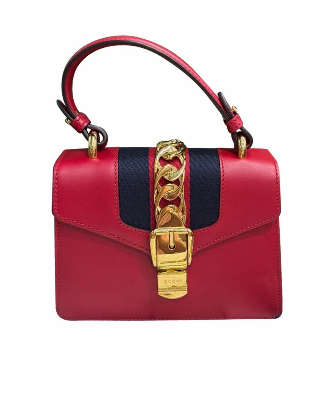 GUCCI Красная кожаная сумка через плечо, фото 1