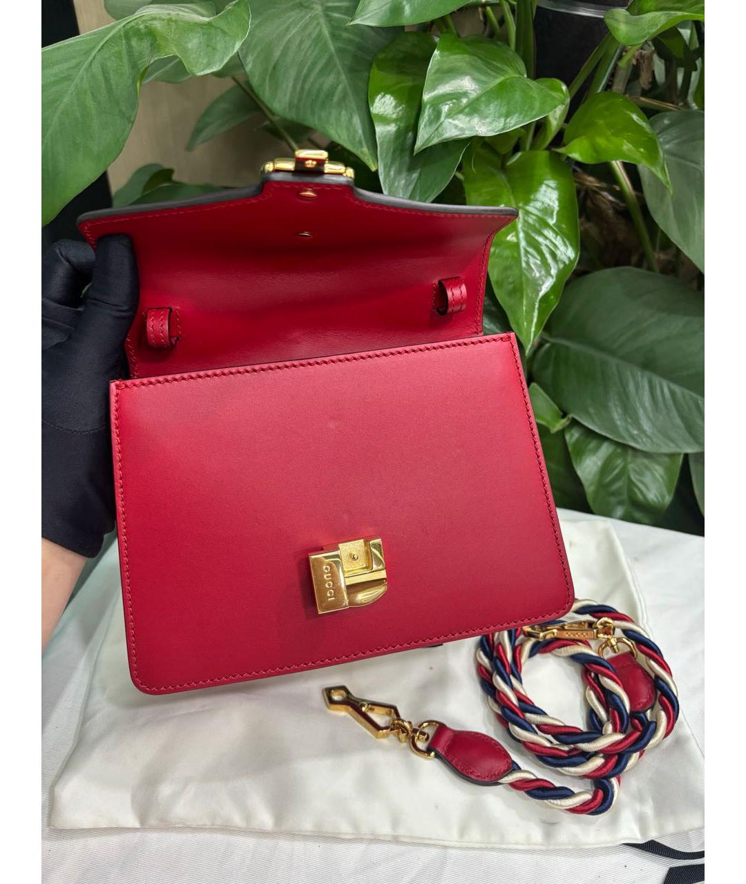 GUCCI Красная кожаная сумка через плечо, фото 6