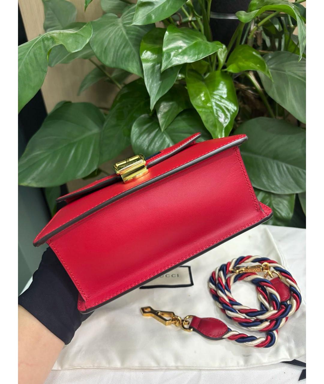 GUCCI Красная кожаная сумка через плечо, фото 4
