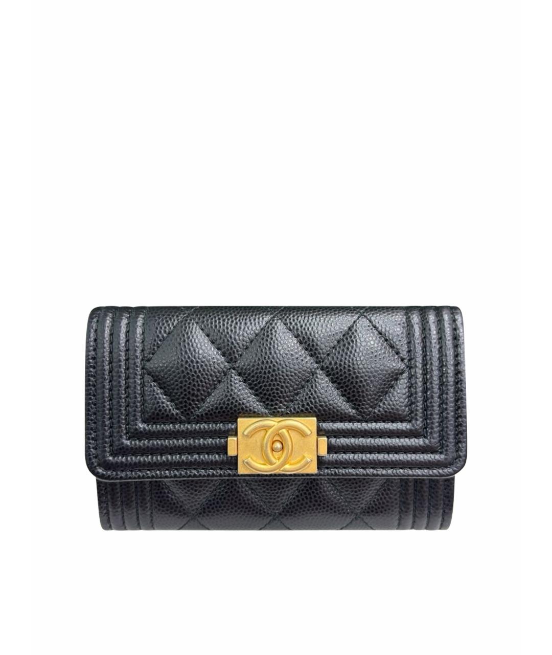 CHANEL Черный кожаный кардхолдер, фото 1