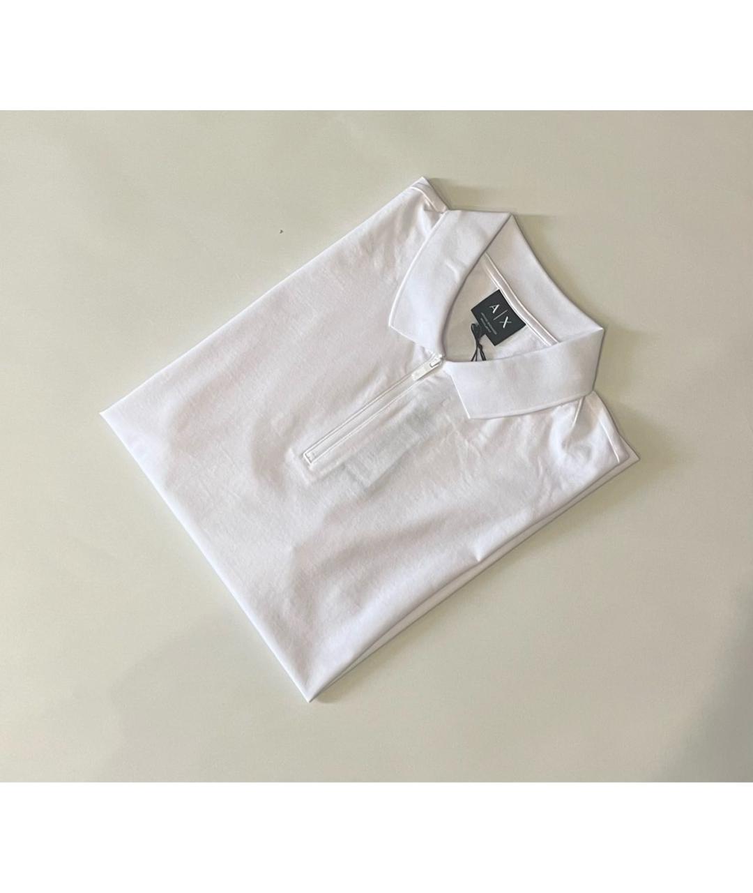 ARMANI EXCHANGE Белое хлопковое поло с коротким рукавом, фото 3