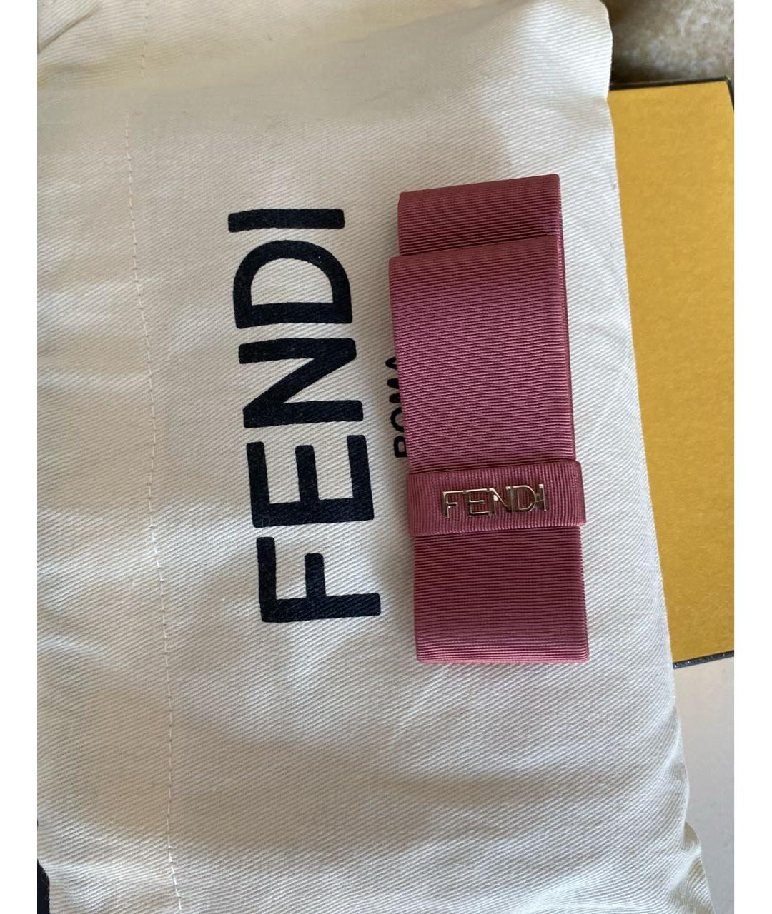 FENDI Розовая металлическая булавка / брошь, фото 4