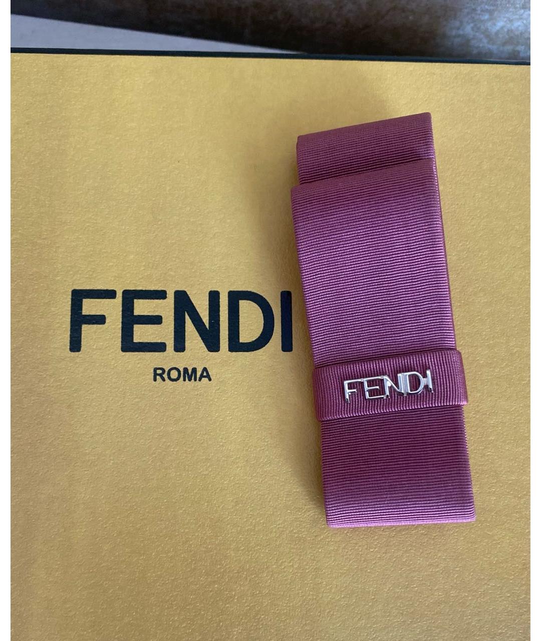 FENDI Розовая металлическая булавка / брошь, фото 5