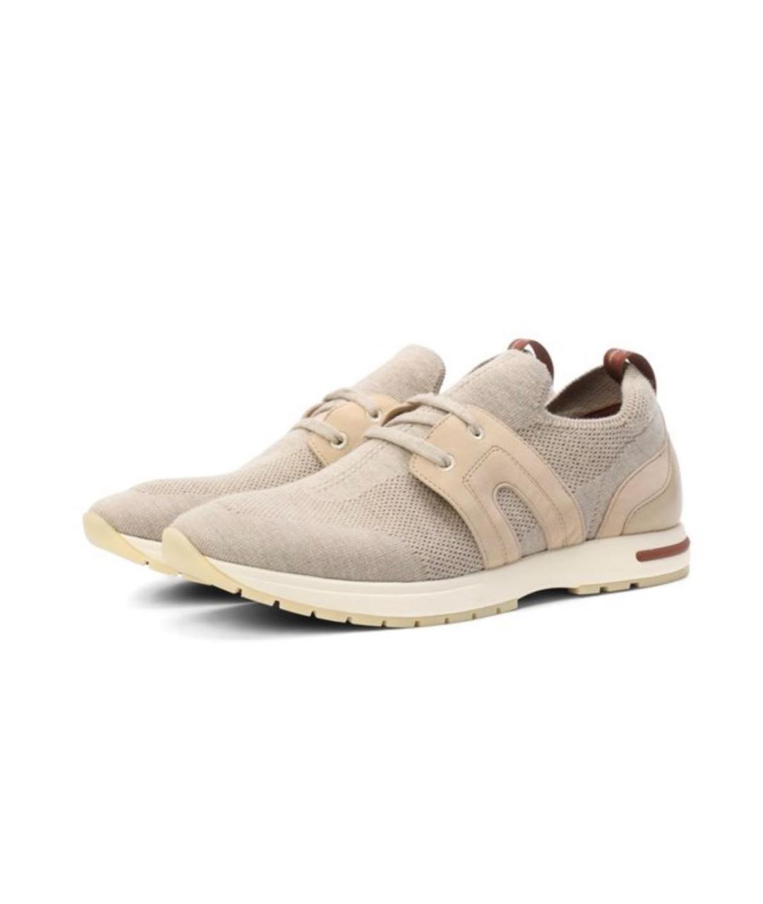 LORO PIANA Бежевые текстильные кроссовки, фото 5