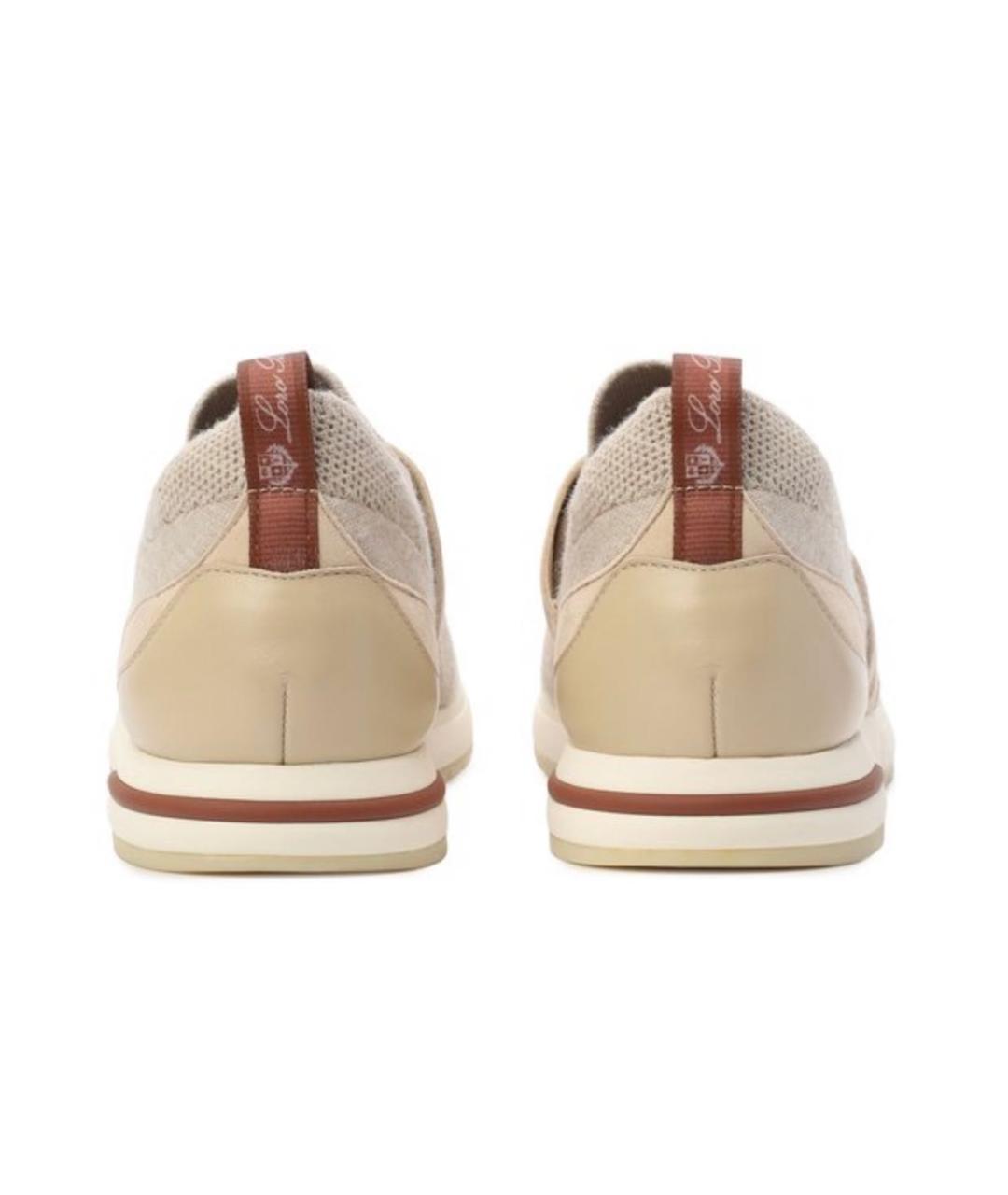 LORO PIANA Бежевые текстильные кроссовки, фото 4