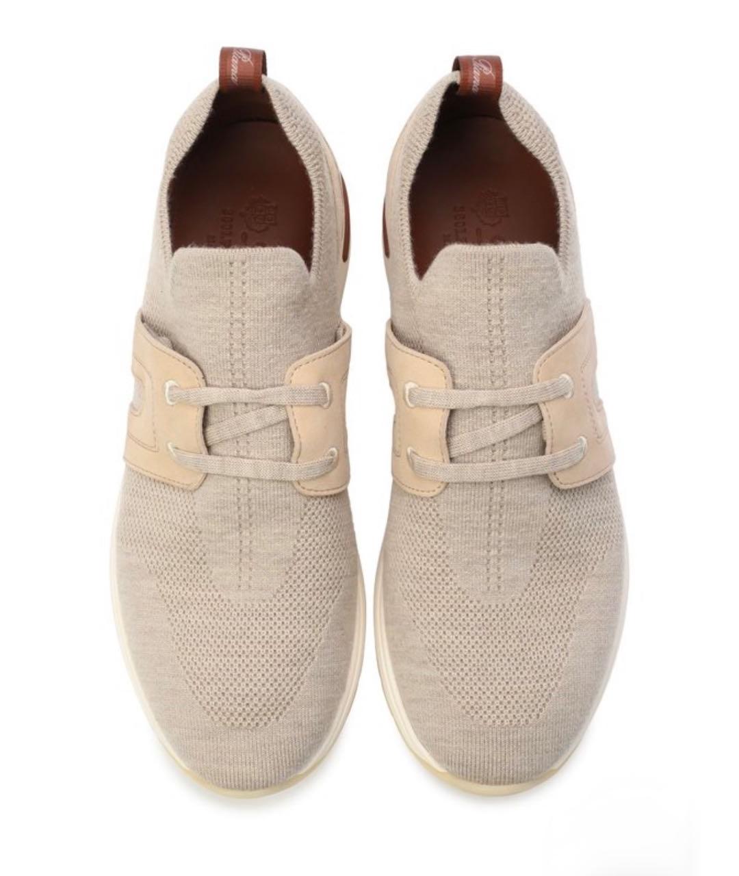LORO PIANA Бежевые текстильные кроссовки, фото 2