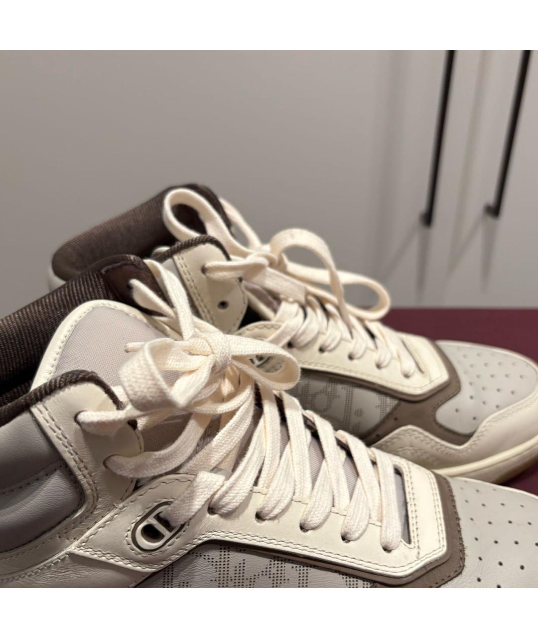 CHRISTIAN DIOR Бежевые кожаные кроссовки, фото 6