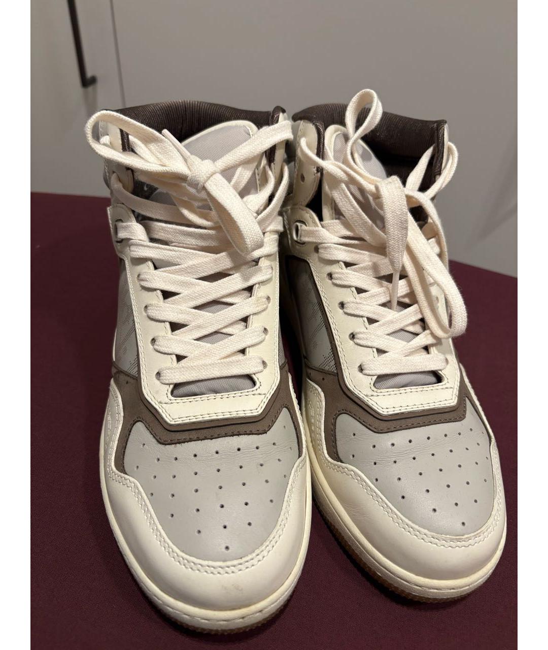 CHRISTIAN DIOR Бежевые кожаные кроссовки, фото 2