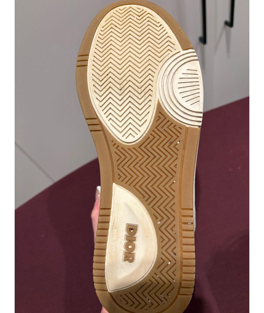 CHRISTIAN DIOR Бежевые кожаные кроссовки, фото 3